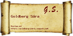 Goldberg Sára névjegykártya